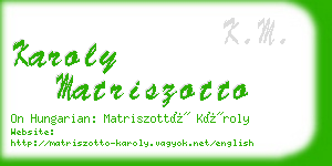 karoly matriszotto business card